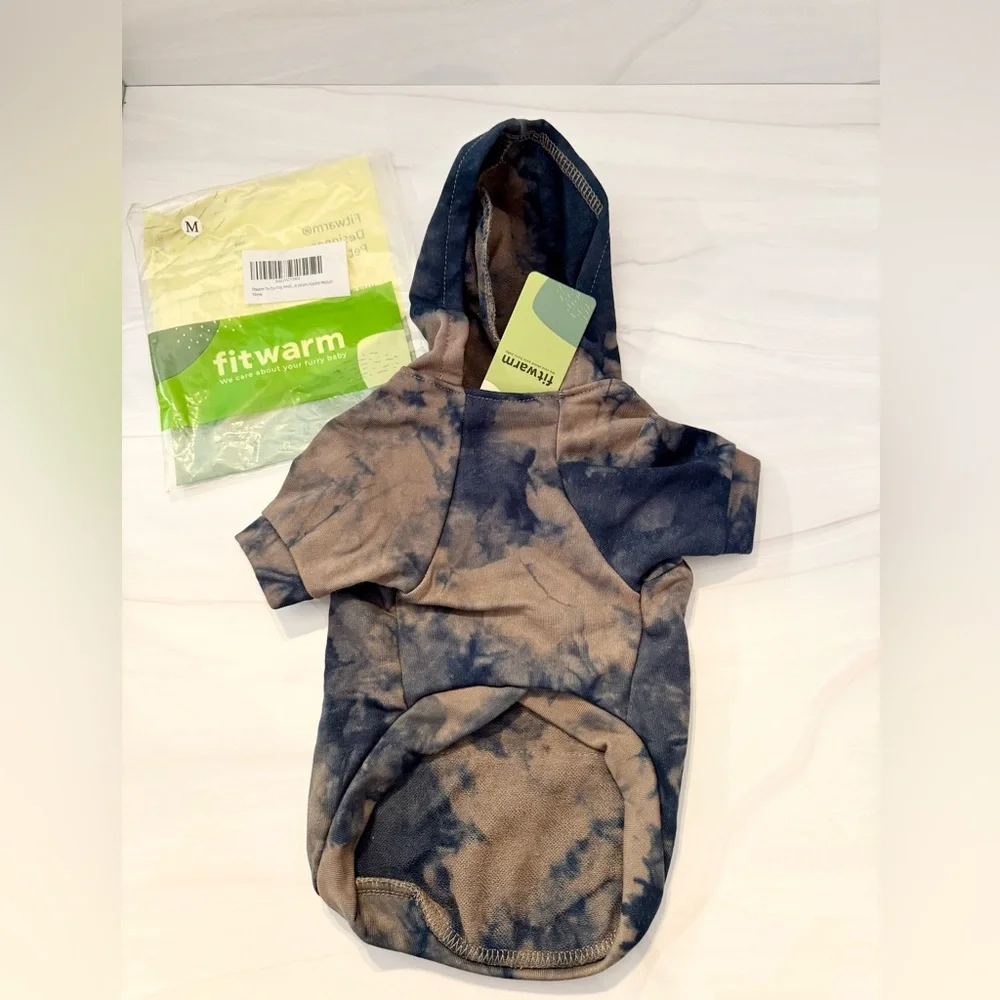 Fitwarm Tie Dye Cozy Dog Hoodie Size Medium Blue Camo
